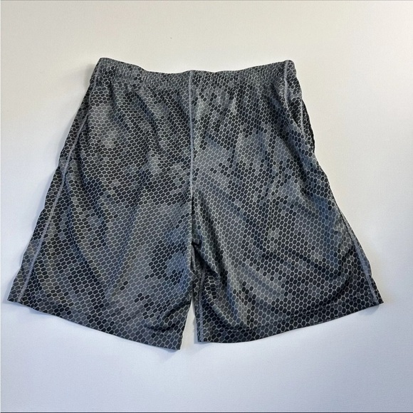 NIKE DRI FIT SHORTS BLACK/ GREY GEO PATTERN BASKETBALL SHORTS SIZE M - Picture 1 of 12